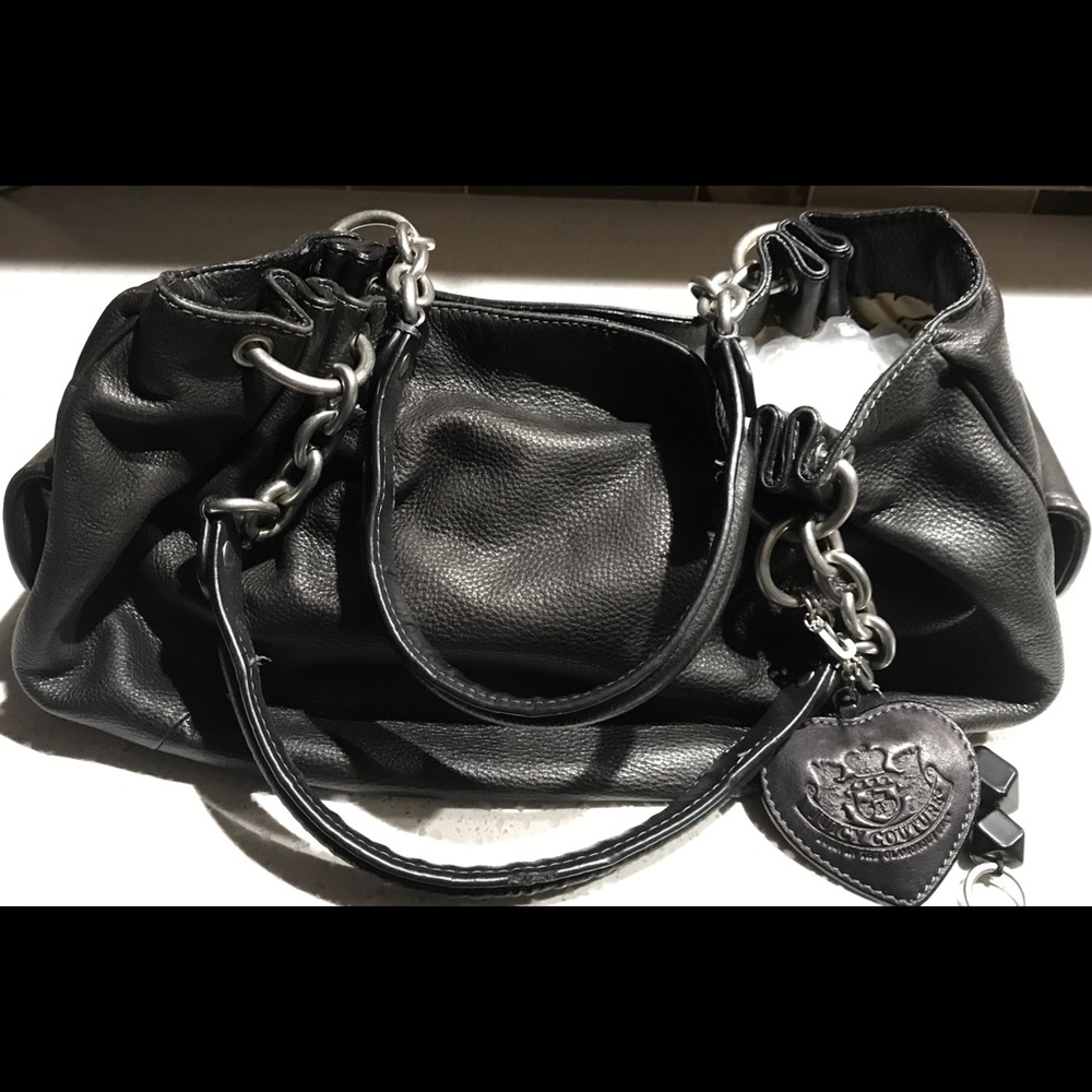 Gorgeous Black Leather Juicy Couture Hobo Bag